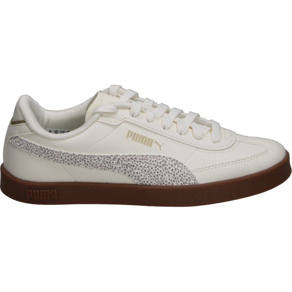 PUMA | Zapatillas Puma Club II Era Topcat para Mujer – Deportiva en Color Beige con Detalles de Animal Print – Estampado Leopardo – Sneakers con Cordones – Cómodas y Estilosas – Moda – Modelo 406061-02