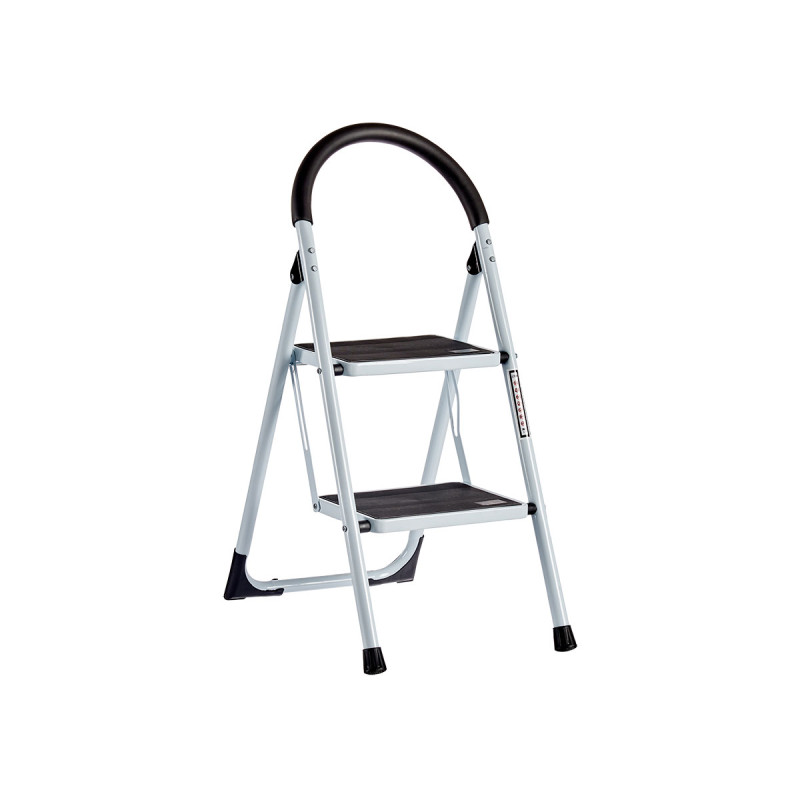TopRed | Escalera Plegable de Metal 2 /3 Peldaños, Soporta 150KG, Antideslizante con Asa para Hogar Ideal para Cocina, Biblioteca y Tareas