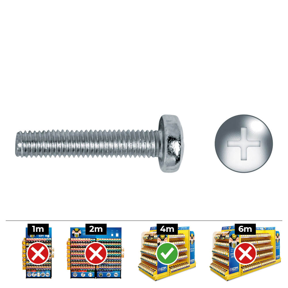 CAJA 500 unid. TORNILLO METRICA ALOMADO DIN/REF 7985 Ø4x10mm ZINCADO CELO
