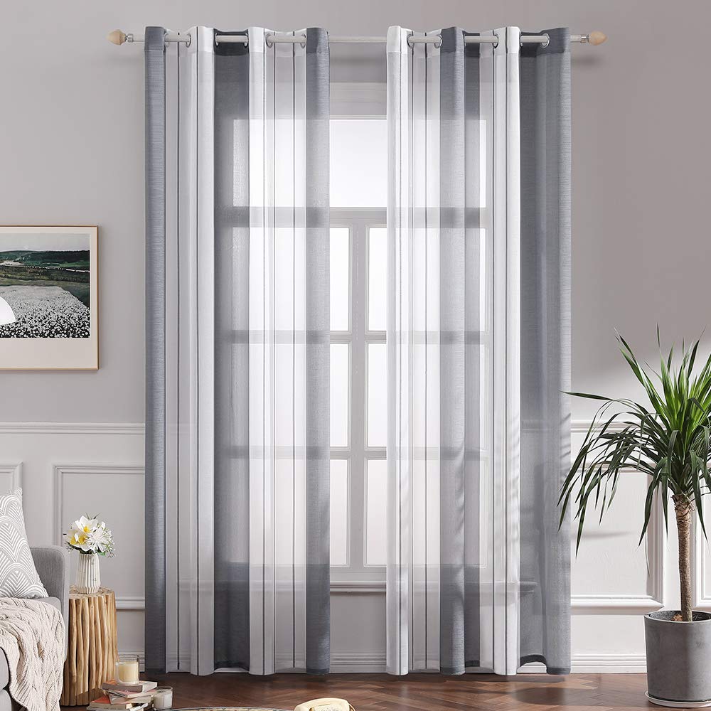 Cortinas Opacas de salón, 2 Piezas, Cortinas térmicas aislantes frío y Calor para Dormitorio con Ojales Gris Claro