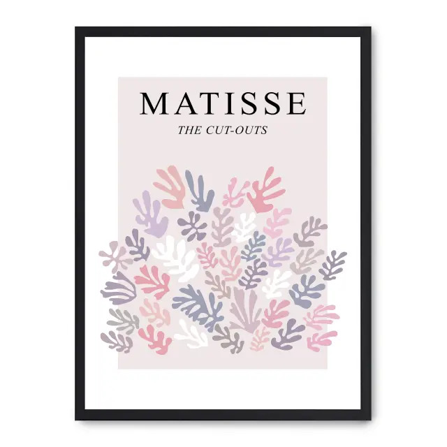 Cuadro matisse cut-outs ii 30x40cm, Póster impreso en papel de primera calidad de 180gr, montado sobre marco de madera MDF acabado en negro., Arte - Pintores famosos - Matisse