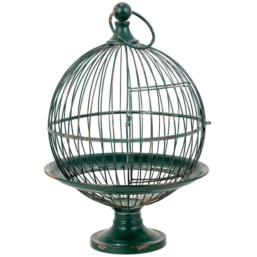 Jaula decoración de metal verde Medidas: 35,56x35,56x59,06cm