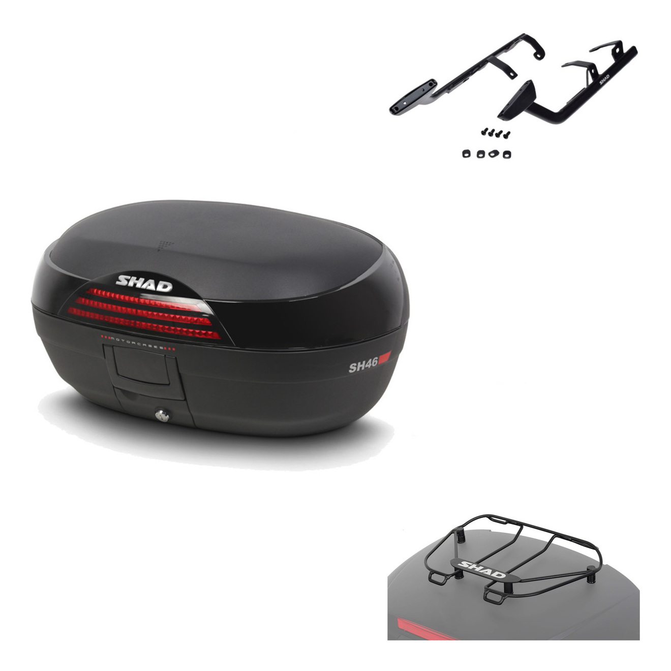 Baul Trasero + Herraje Montaje + Parrilla Portabultos Sh46 Sh 46 New Model KIT-183769