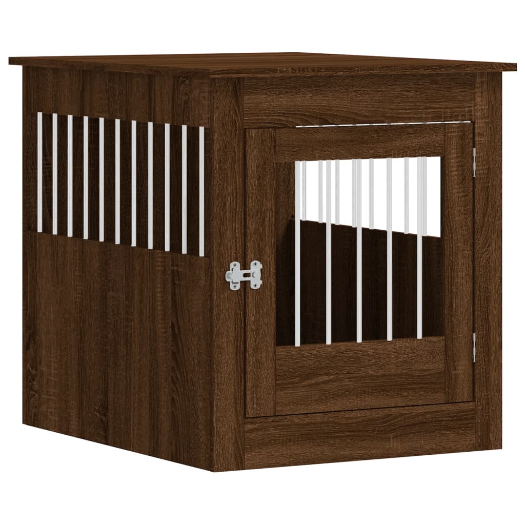 vidaXL Jaula para Perros Caseta Perrera Refugio Madera de Ingeniería Color Roble Sonoma, Blanco, Negro y mas