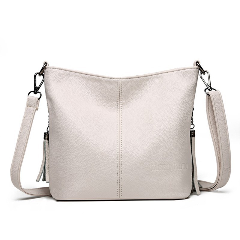 OmHO Nuevo bolso de mamá con borlas de primavera y verano, bolso bandolera de hombro versátil de estilo coreano, bolso tipo cubo de gran capacidad