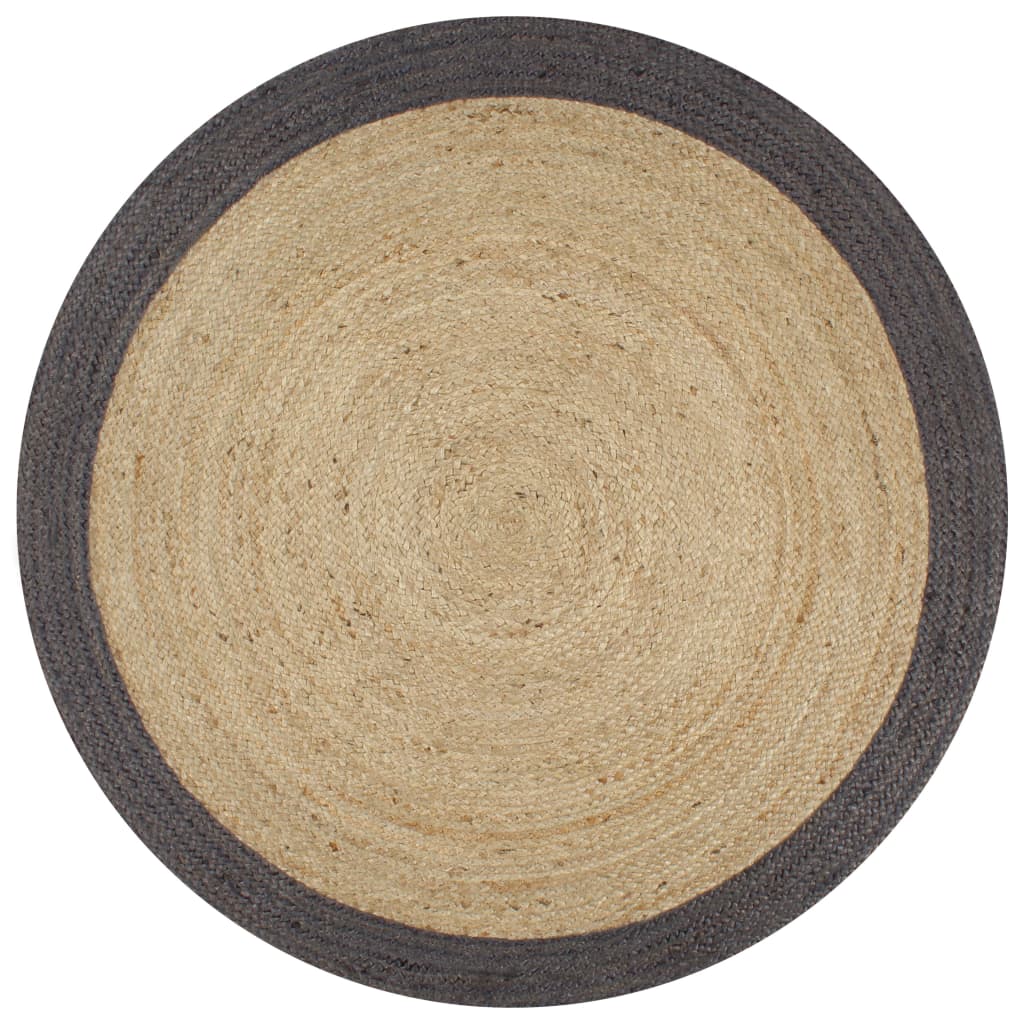 Vidaxl Alfombra de Yute Hecha a Mano 90 Cm Gris - Hermosa y Resistente