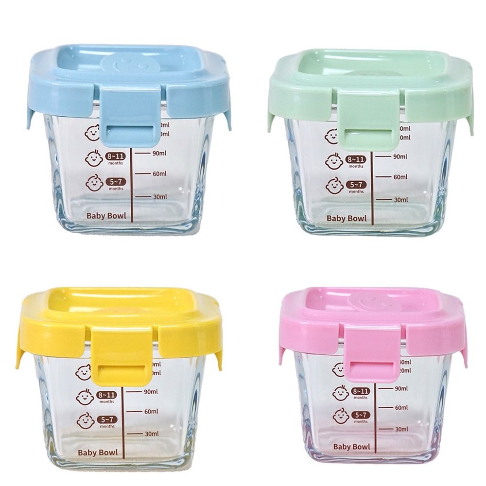 4pc，Juego de alimentos para de vidrio de 170 ml, apto para microondas, juego de alimentos congelados adecuado para recipientes pequeños de alimentos