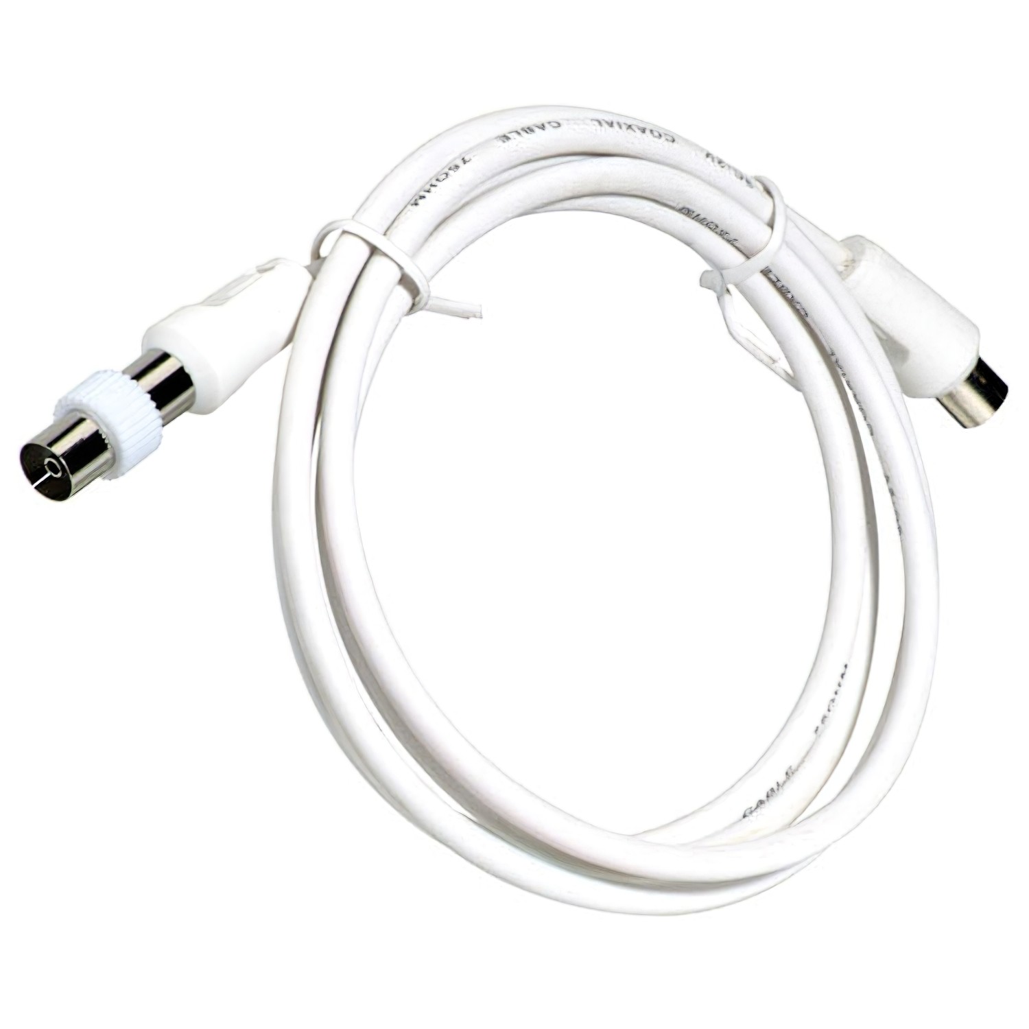 SANCO STORE - MAURER ProlongaciónTV Video Macho-Macho 2 metros / Ø 9,5 mm. Con Adaptador Macho-Hembra Color Blanco