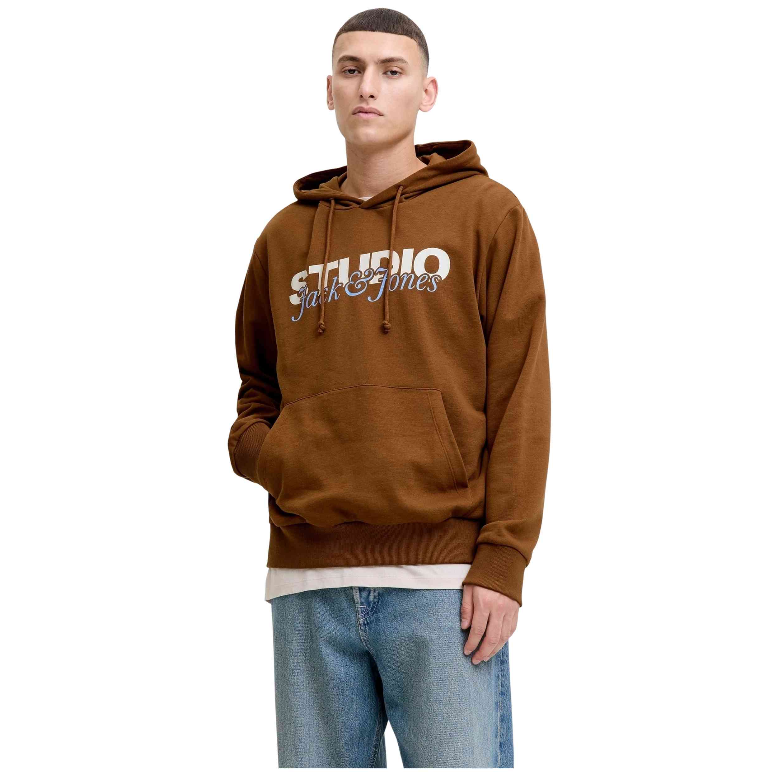 Sudadera Jack & Jones modelo Jjyuki Sweat Hood Bf en color Marrón