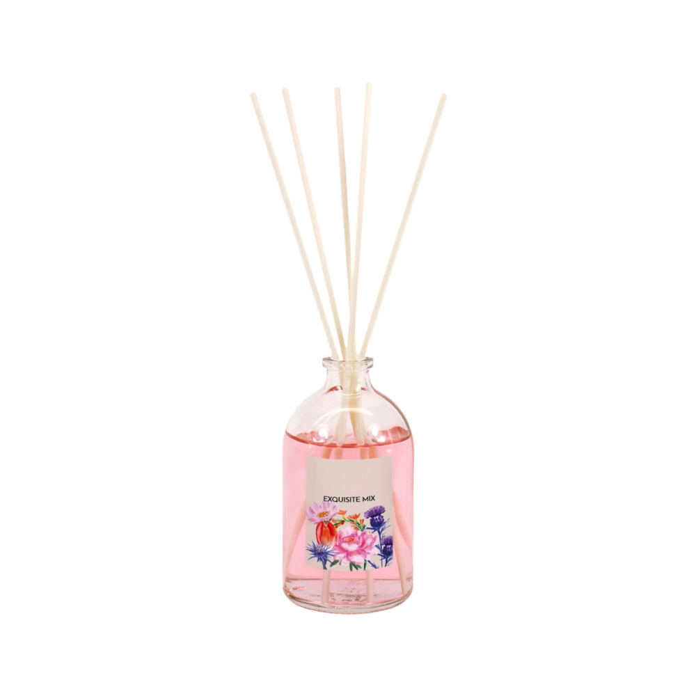 PLUSHOME Mikado Ambientador ,Frasco de Cristal 100ml y Varitas Difusoras