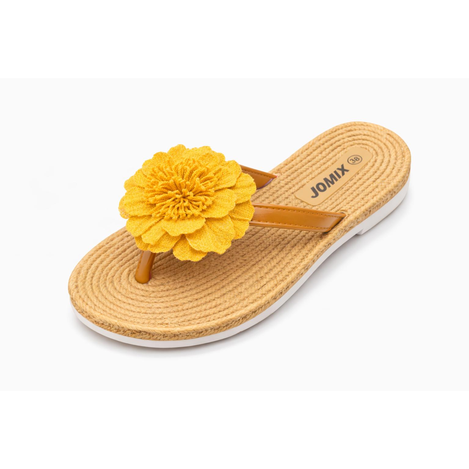JOTA KA Sandalias Mujer con Flor Decorativa, Chanclas Verano Ligeras Tipo Flip Flop para Playa y Uso Diario