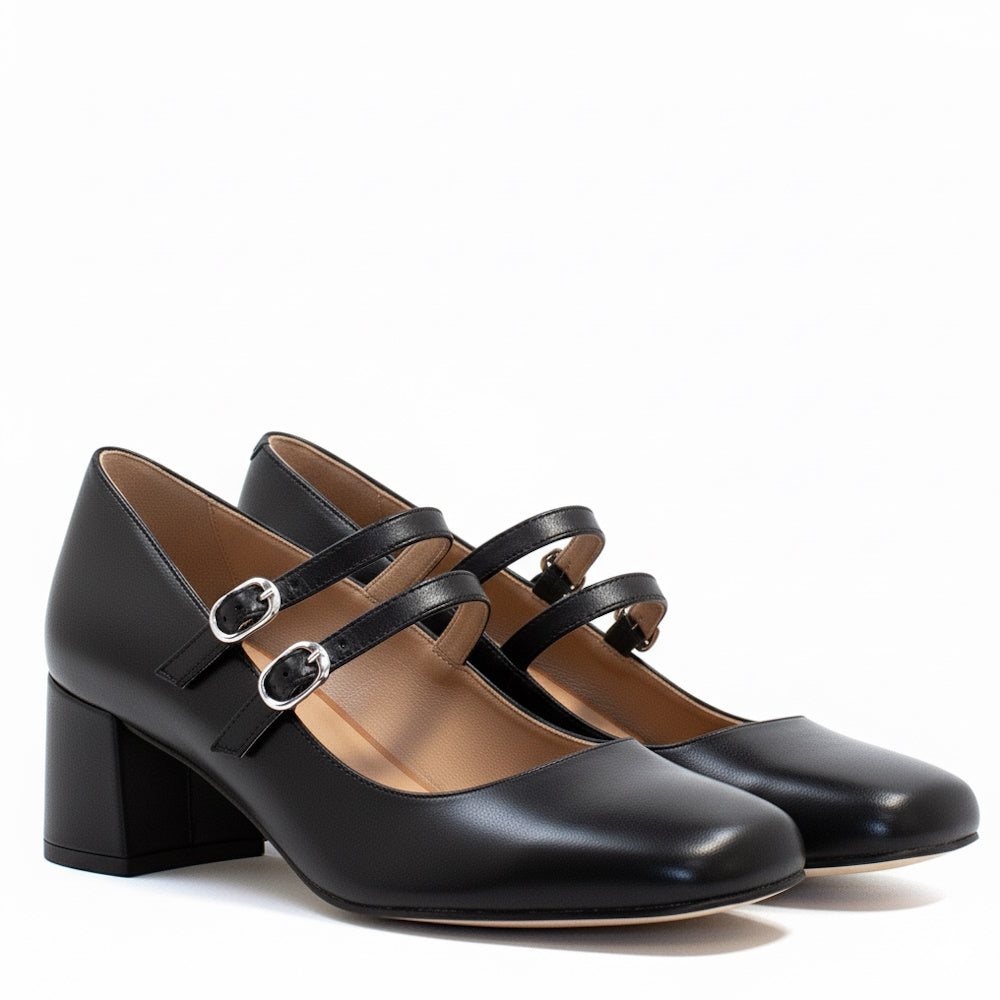 Zapato de Salón CA-2301 Napa Cuero para Mujer ELODIE - Elegancia Atemporal y Comodidad con Tacón Medio de 5 cm - Calzado de Piel Napa de Alta Calidad y Fabricación Española - Disponible en Tallas 35 a