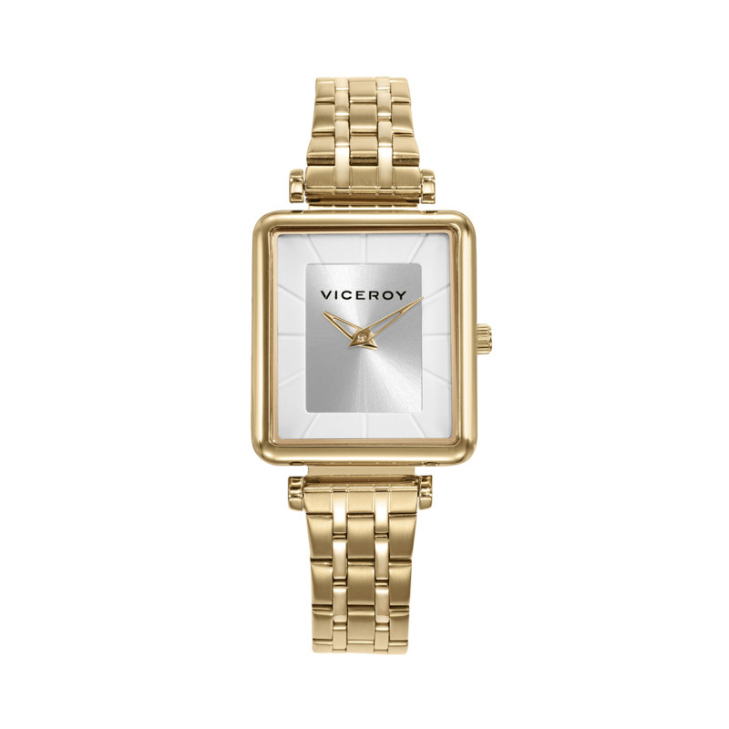 Reloj Viceroy Mujer Acero Dorado Forma Rectangular Con esfera color gris 401240-07