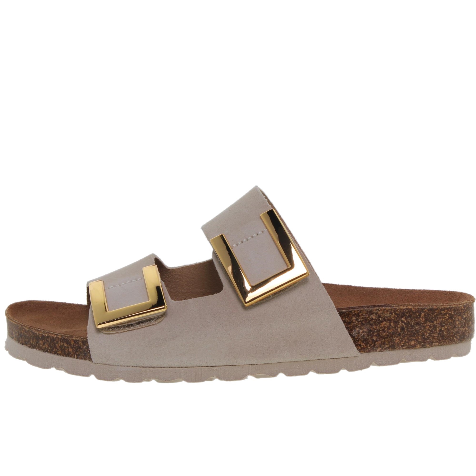 Blusandal 807blu Sandalia Plana Velcros Mujer Piel Arena