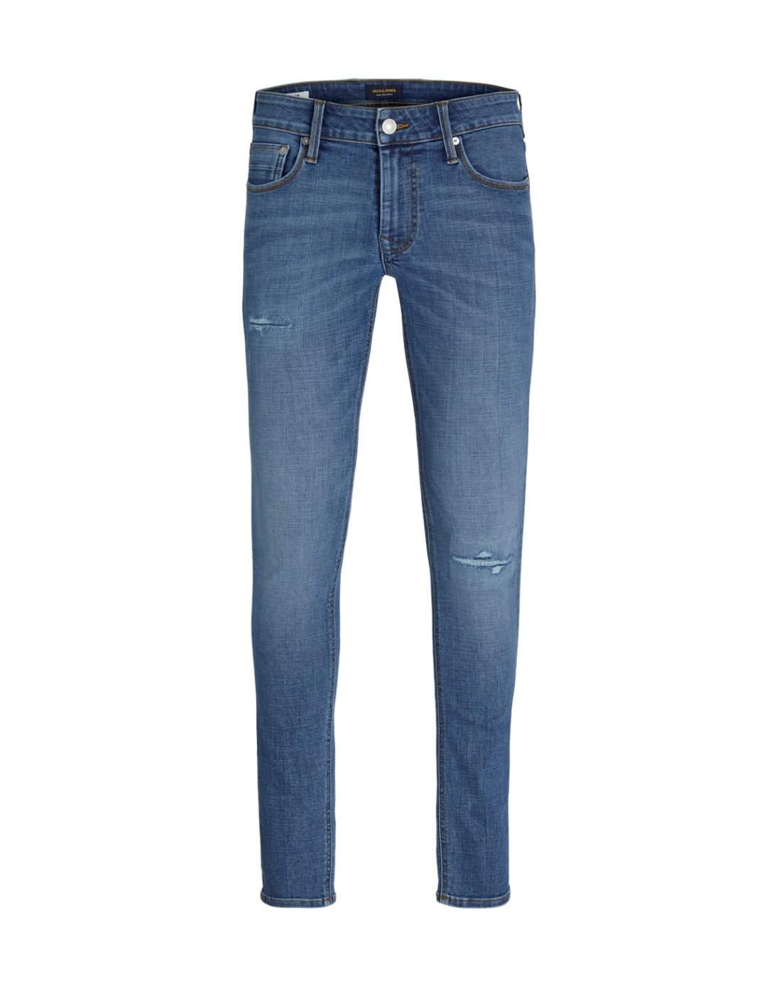 Jack & Jones Jack&Jones Pantalón Vaquero Liam Azul Marino Desgastado Skinny Hombre - Estilo Moderno