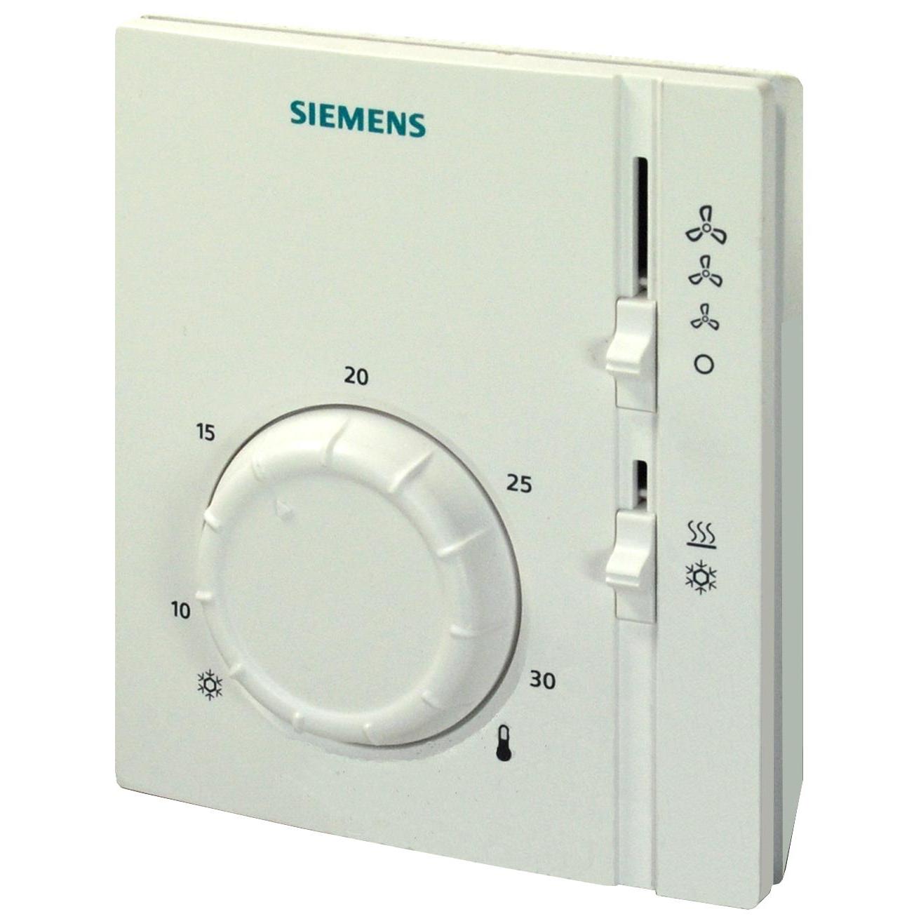 Termostato Ambiente Siemens RAB11 para Fan Coil 2 Tubos con Selector Calor/Frío y 3 Velocidades
