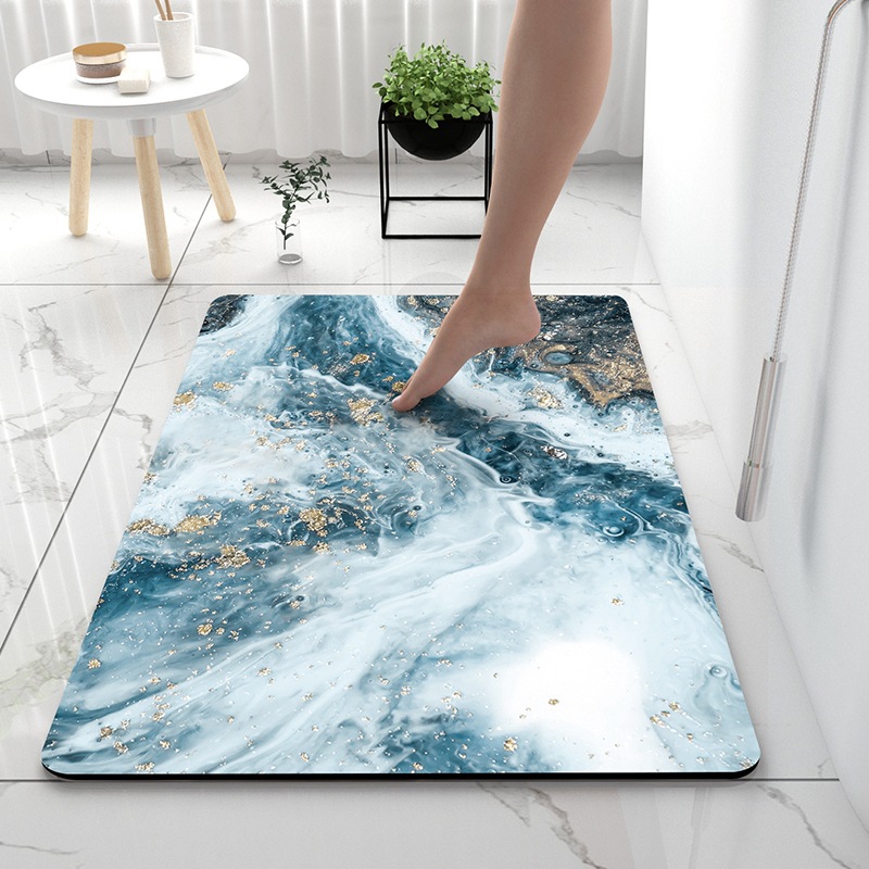 Om Home Alfombras de baño suaves de tierra de diatomeas, alfombrilla súper absorbente para inodoro, alfombrillas para pies de puerta, alfombrilla de goma antideslizante para ducha
