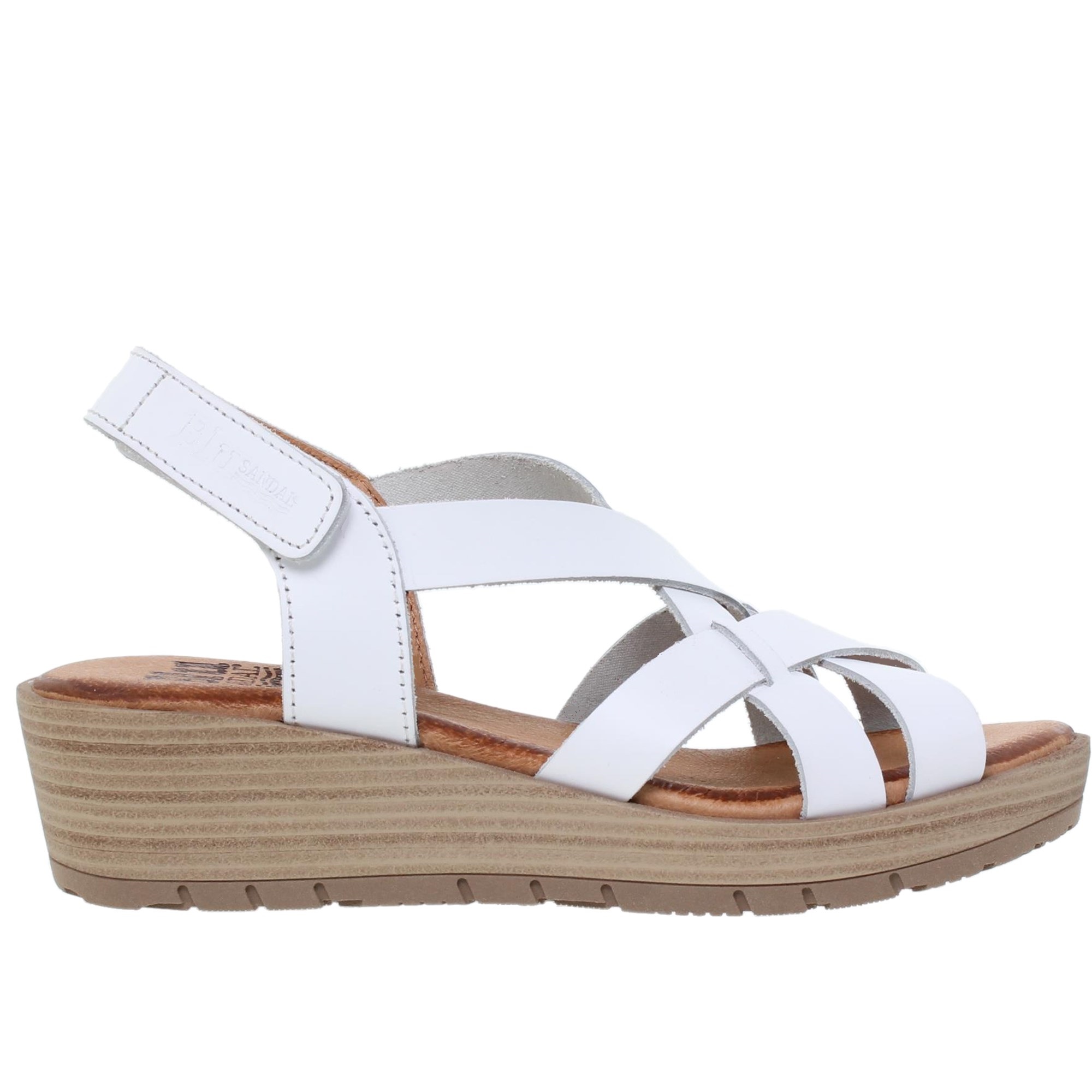 Sandalia Cuña Mujer piel Blanca - Blusandal 3104BLU