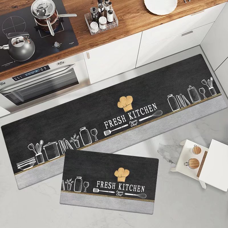 TK Alfombras De Cocina Y Baño Absorbentes De Veludo Cristal Alfombras De Entrada Antideslizantes Y Resistente Al Desvanecimiento Para Adultos Estilo Moderno