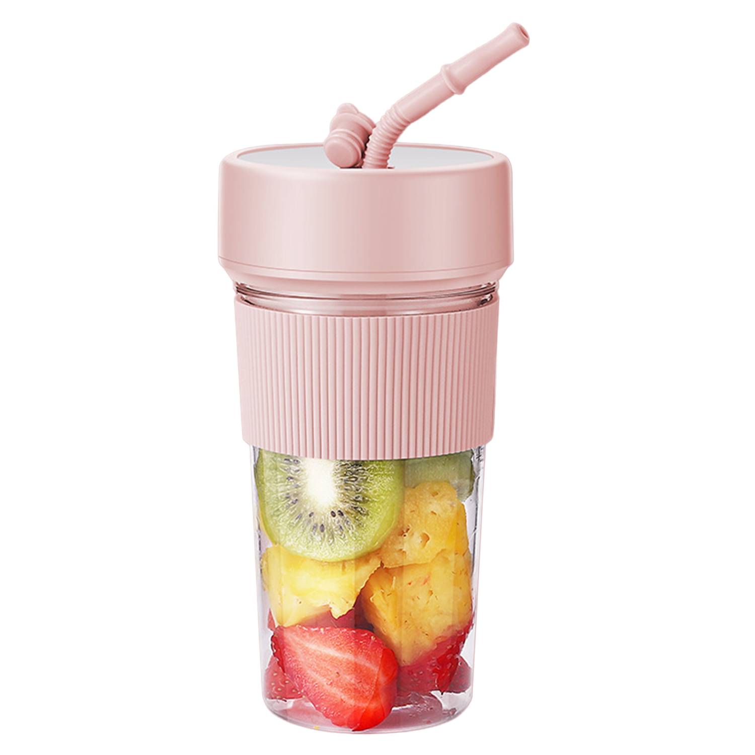 DAM Batidora portatil multifunción K1 de 350ml con 6 cuchillas de acero, seguridad por doble click y batería recargable. 8,6x8,6x17 cm.