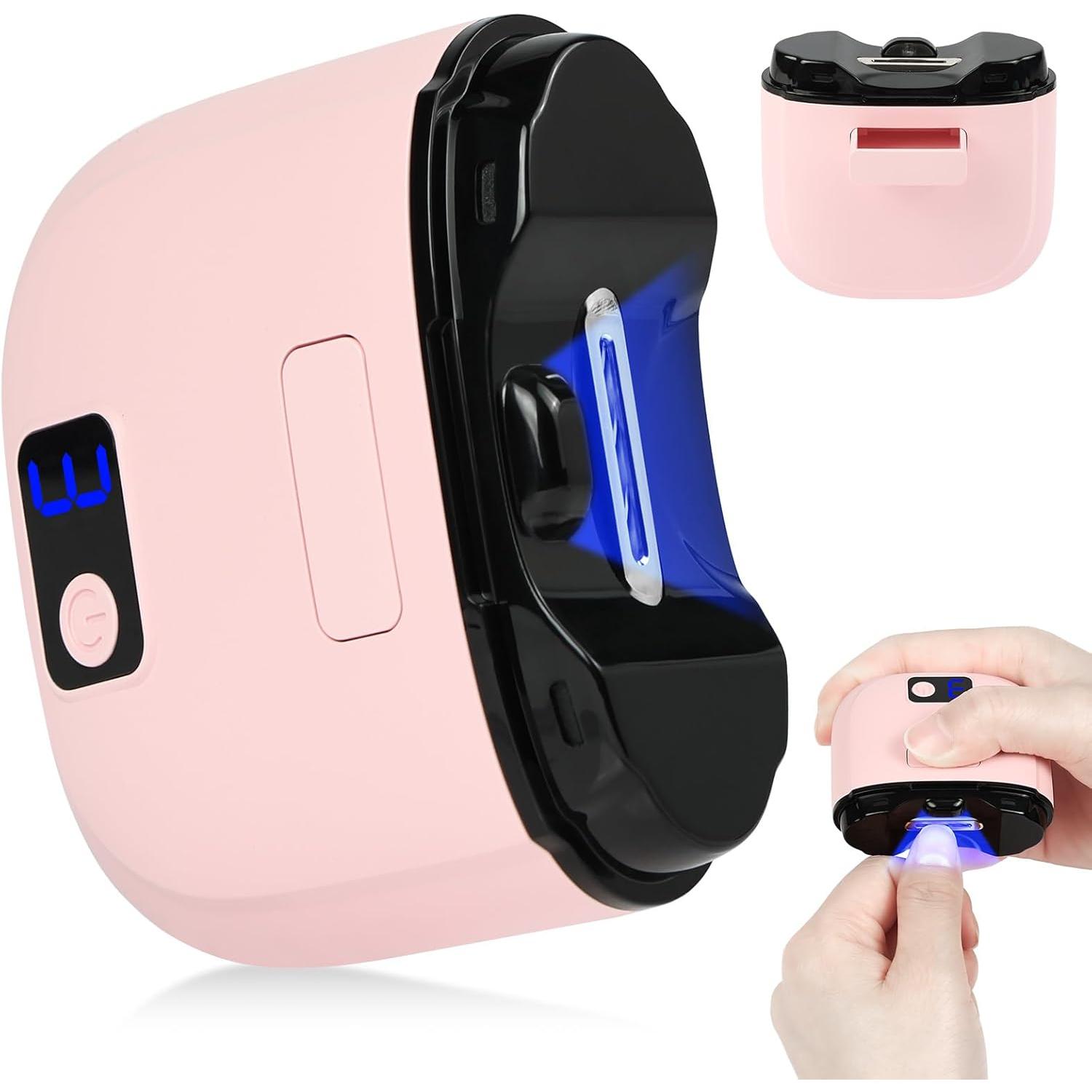 Cortaúñas Eléctrico, 3 Velocidades Ajustable Uñas Eléctrico Tijeras with Luz LED, Cortaúñas Inteligente Carga USB with Caja de Colección, Tijeras de Uñas Eléctricas para Niños y Adultos(Rosa)