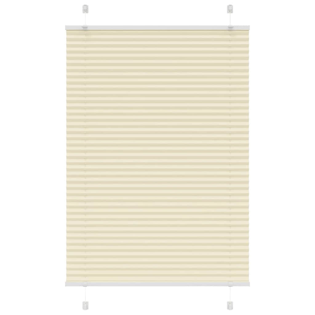 vidaXL Estor Plisado crema 100x100 cm Tela Ancho 99,4 cm Poliéster