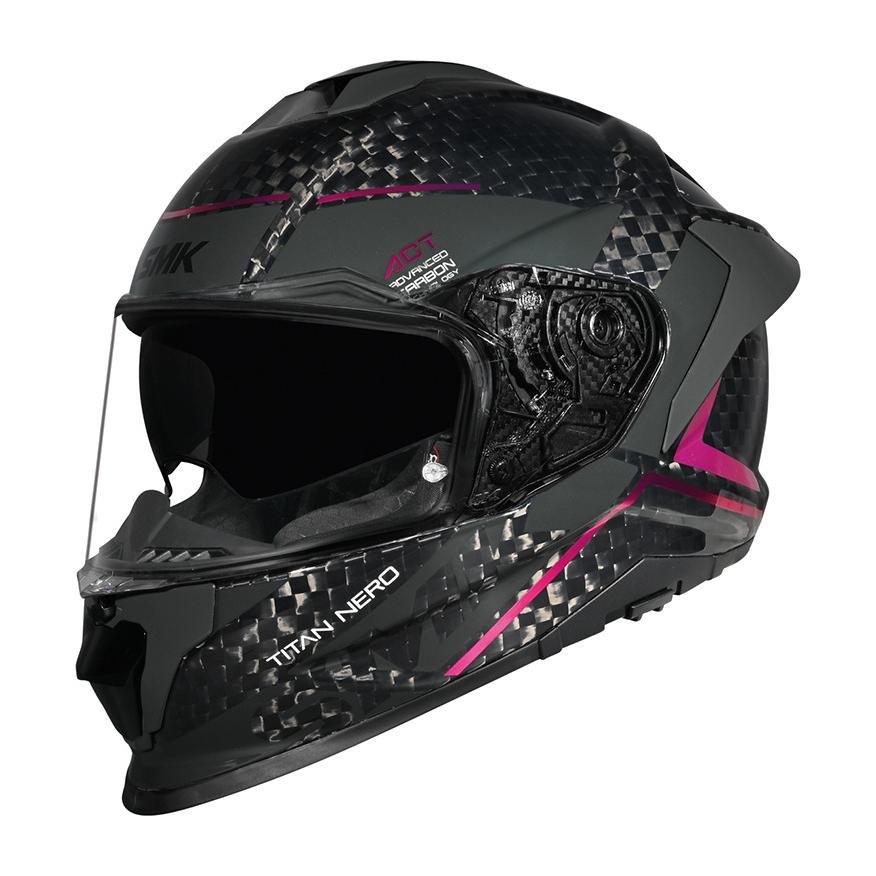 Casco Integral De Carbono Decorado Brillo Cromado Titan Nero Gl269 D00150020GL269C06