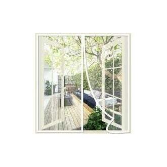 CA Mosquitera magnética para ventana de 120 x 120 cm, cierre automático, malla de poliéster y tira adhesiva, color blanco.