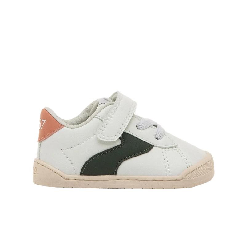 Mustang - Zapatillas sneakers infantiles Barefoot Mustang 49304 para niñas, diseño moderno y versátil en combinación blanco-verde
