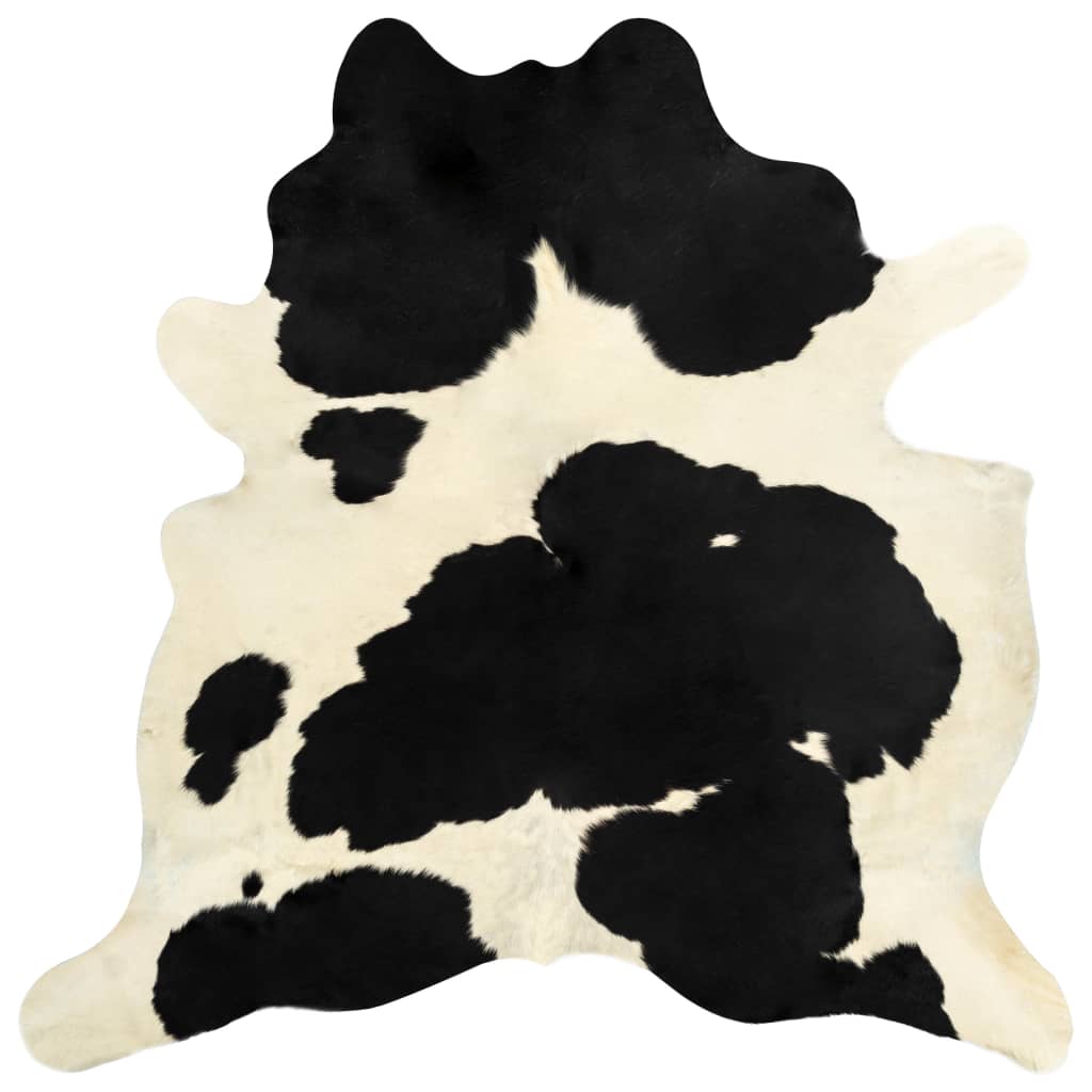 Vidaxl Alfombra Piel Vaca Auténtica 180x220 Cm Negro