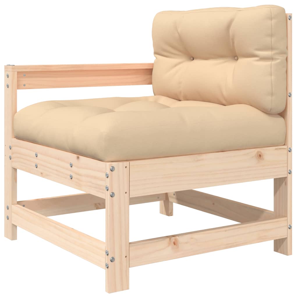 Sillón de Jardín Vidaxl con Cojines y Madera Maciza de Pino