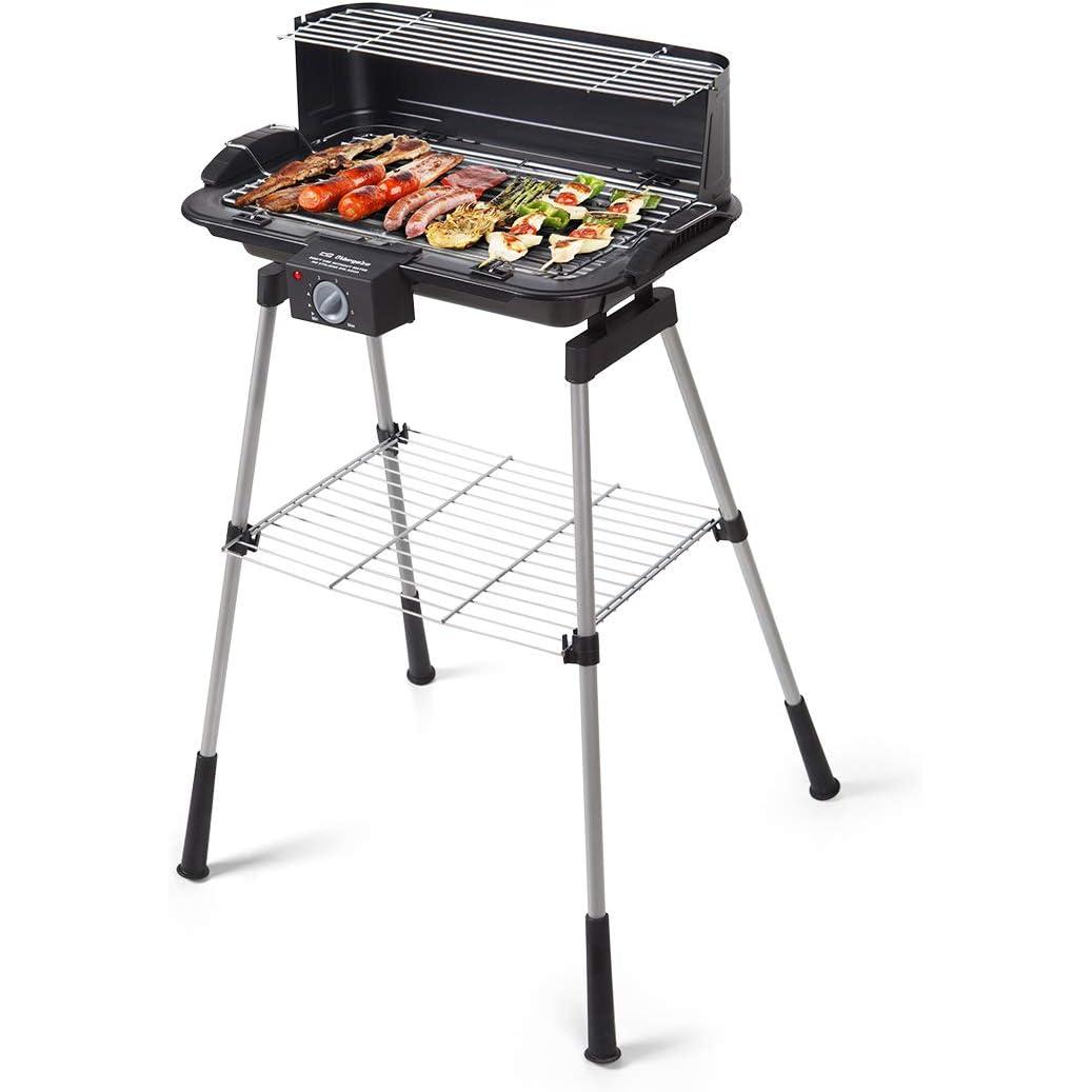 Orbegozo BCT 3950 - Barbacoa eléctrica, doble formato sobremesa o pie, regulador de temperatura, 2200 W de potencia