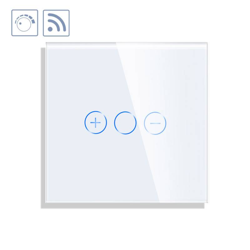 LEDBOX Interruptor táctil con regulador TRIAC Dimmer + WiFi KOOB frontal cristal blanco. Sistemas de control, Mecanismos KOOB