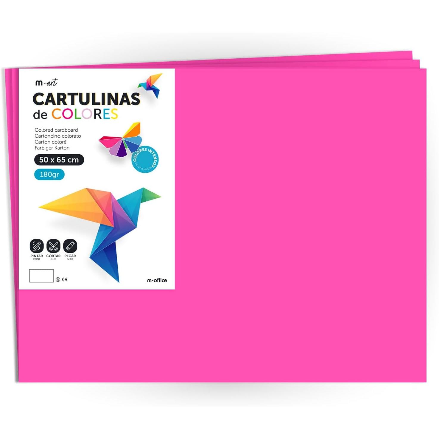 m-office Cartulina Colores Intensos 50x65cm 180gr para Manualidades