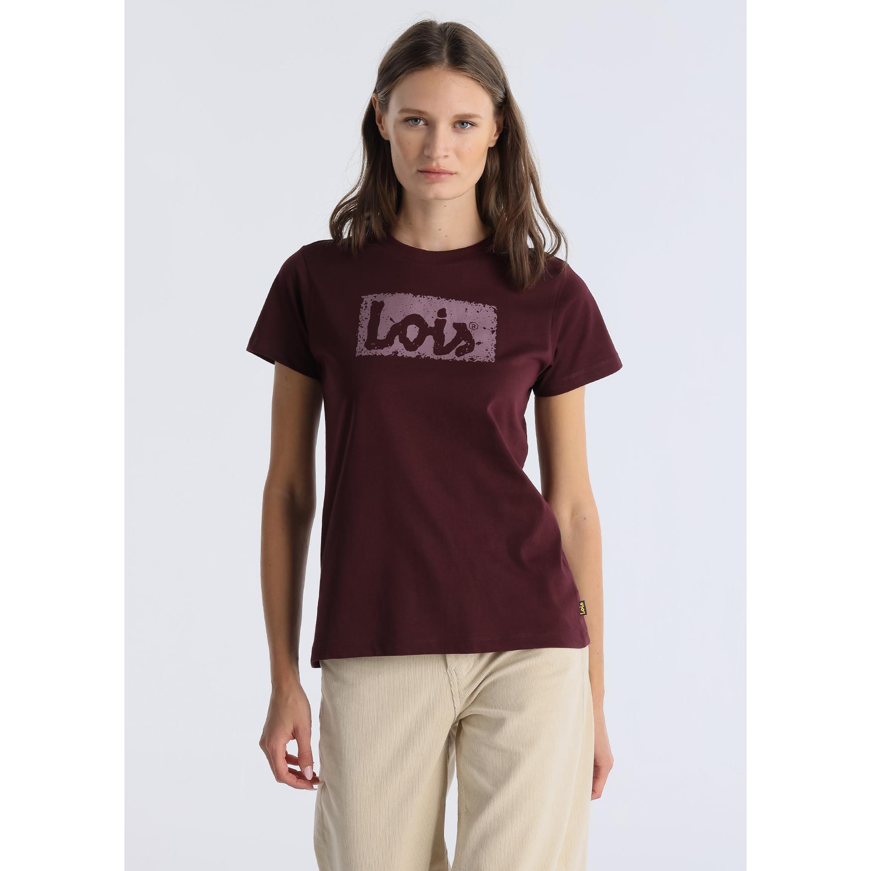 LOIS JEANS - Camiseta basica brand manga corta cuello caja