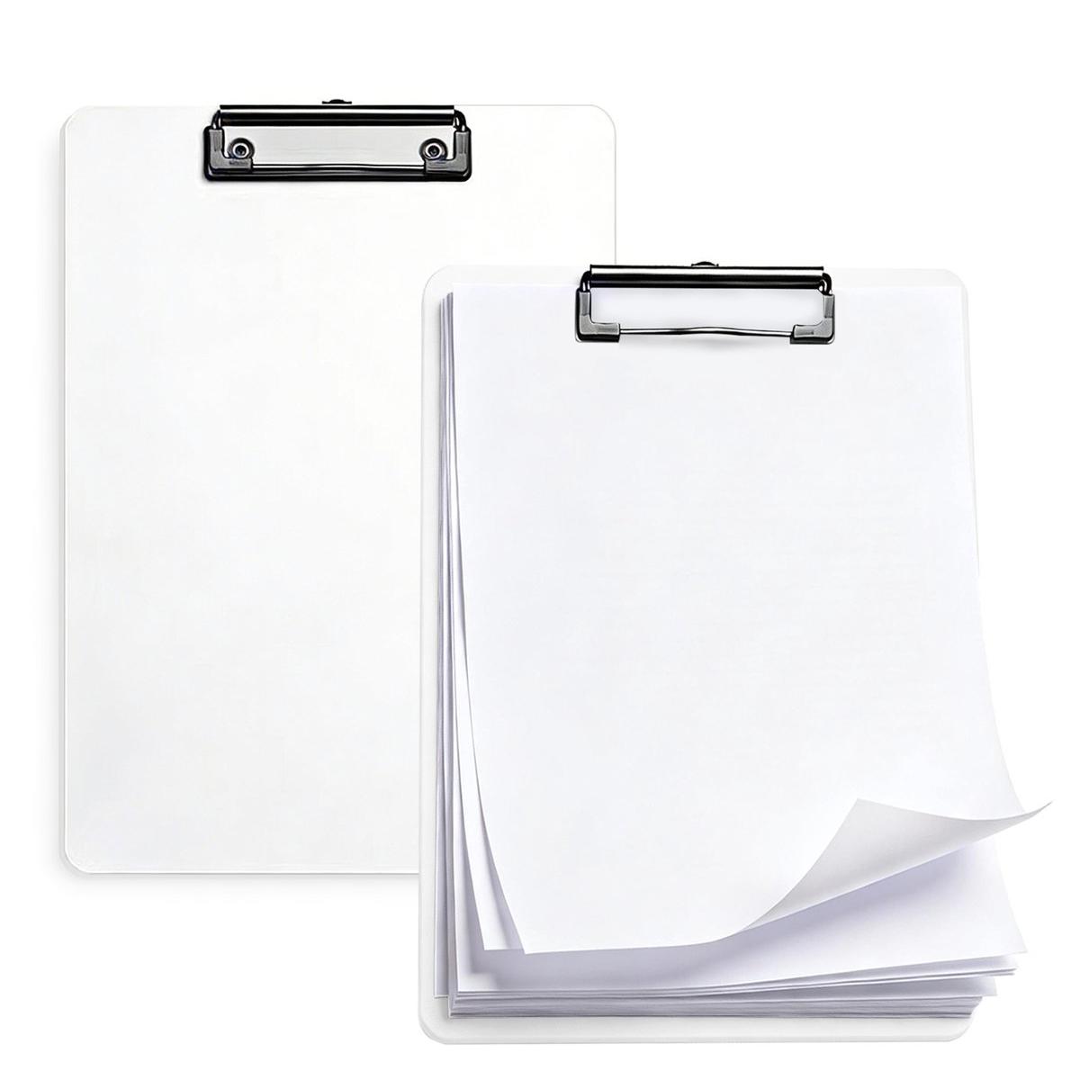Om Home Portapapeles de PP - 31,5 x 21,5 x 2,6 cm - 2 unidades - Bloc de notas A4 - Soporte para archivos - Portapapeles para exámenes - Portapapeles vertical para actas de reuniones - Adecuado para oficinas, escuelas, restaurantes y menús - Pizarra - Mat