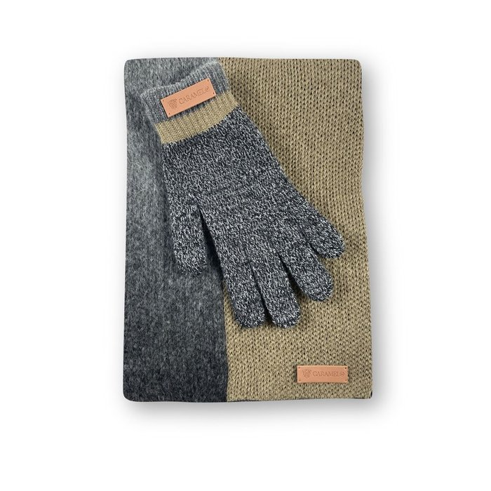 CARAMELO CONJUNTO CUELLO Y GUANTES BEIGE CONJUNTOS 165x2x26 Cms.