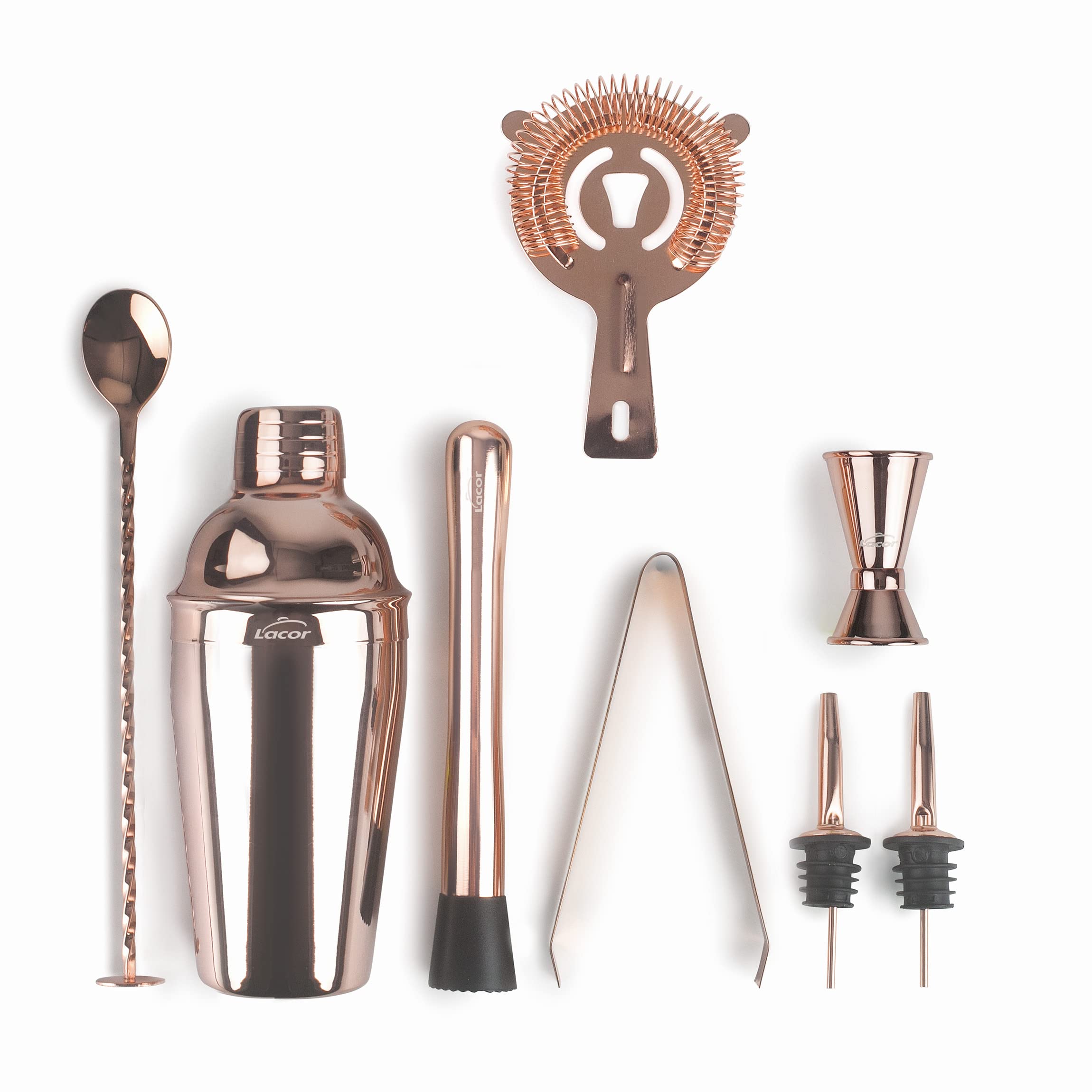 SET COCTELERÍA INOX ACABADO COBRE