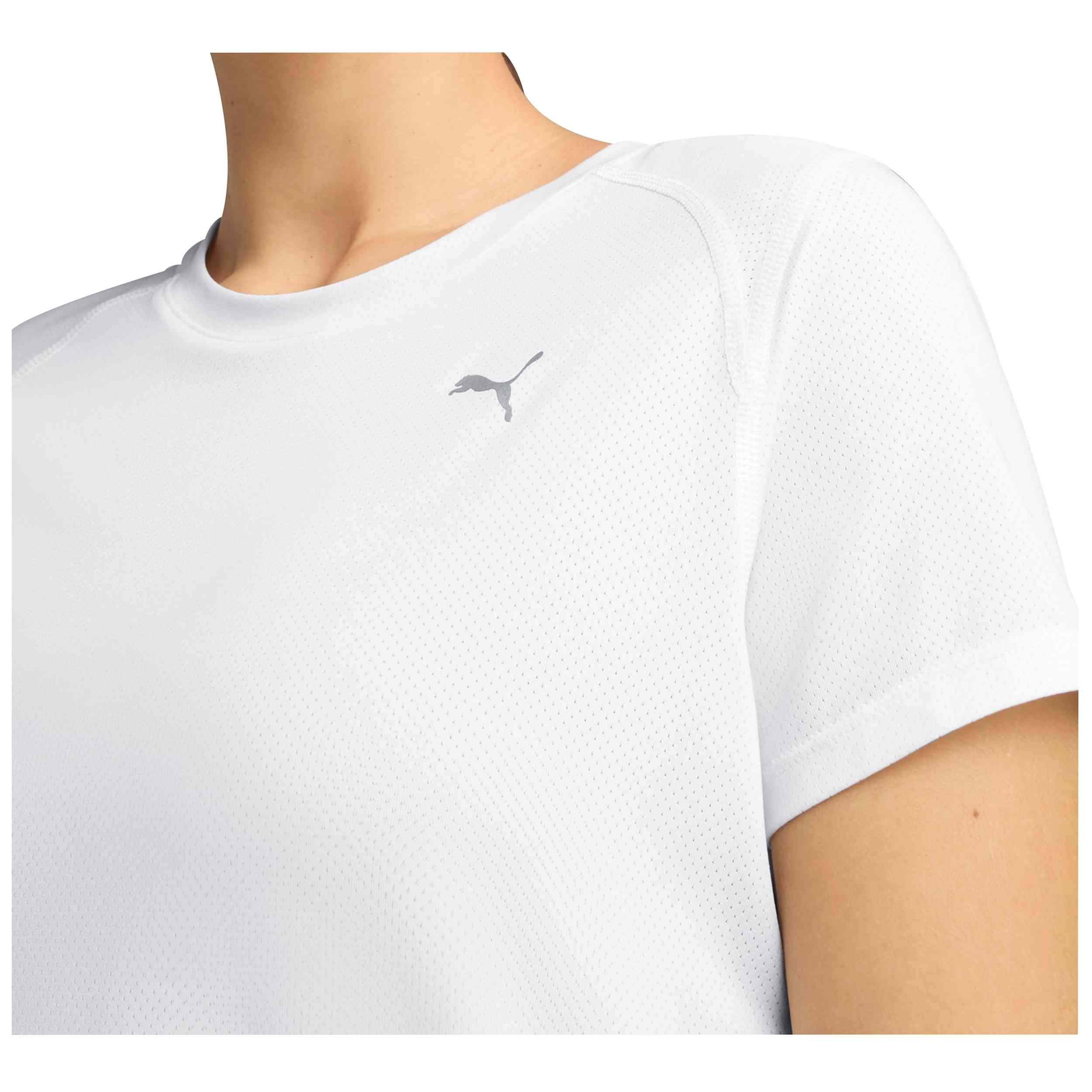 Camiseta De Manga Corta Puma modelo Camiseta Puma Run Graphic Mesh 2 en 1 manga corta blanco puro mujer para Mujer en color Blanco