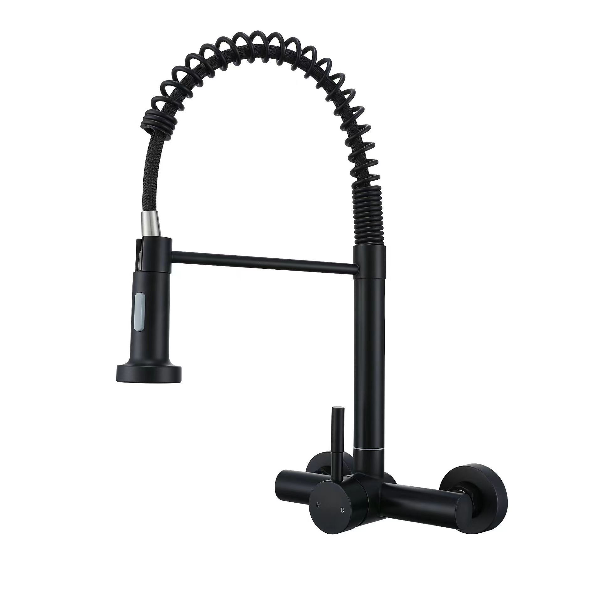 CA Grifo de Ducha para fregadero de Cocina, montado en la pared, 2 Modelos, Grifo de Agua fría y Caliente, Grifo para baño, Grifos con rotación de 360