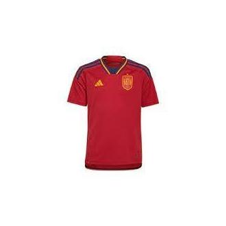 Adidas Camiseta España Primera Equipación Rojo Corte Clásico Punto Reciclado Tejido Transpirable Escudo Cosido Color Vibrante