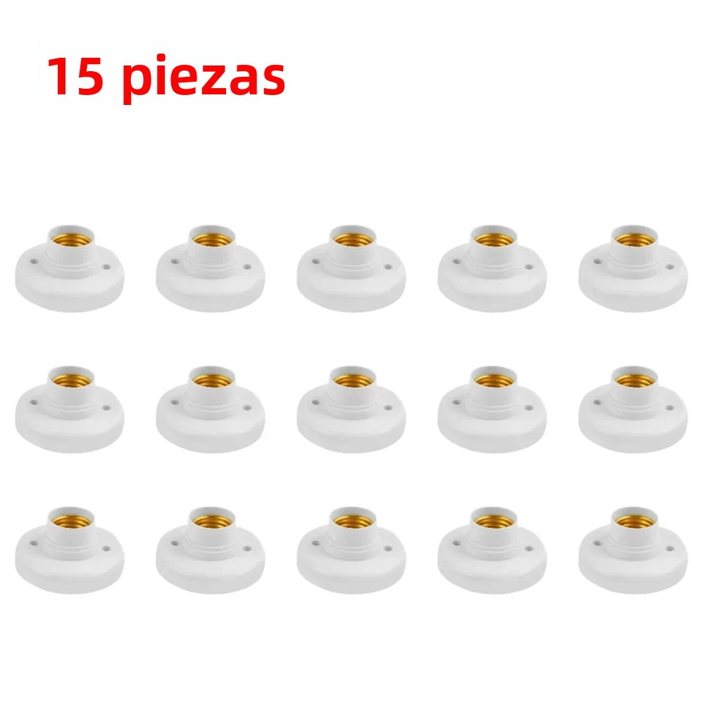 TK Soporte De Bombilla De Tornillo E27 1-20PCS 220V Base De Lámpara Blanca Adaptador De Soporte Para Luz De Techo
