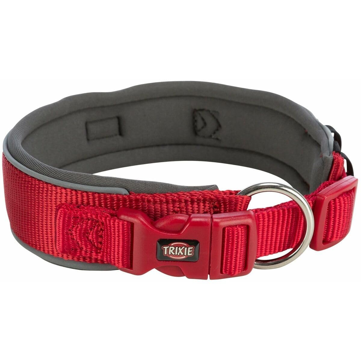 TRIXIE Prem. Collar, extra ancho L: 46–55 cm/50 mm, Rojo