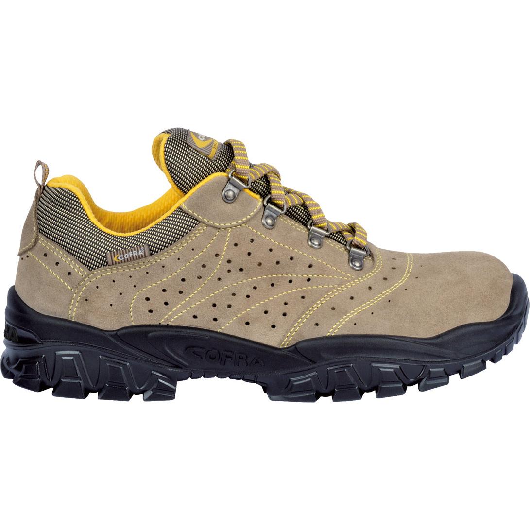 COFRA Zapato de Seguridad New Nilo S1P SRC - Piel Engamuzada Perforada, Forro Absorbente, Plantilla Anatómica Extraíble, Suela Flexible, Puntera de Acero
