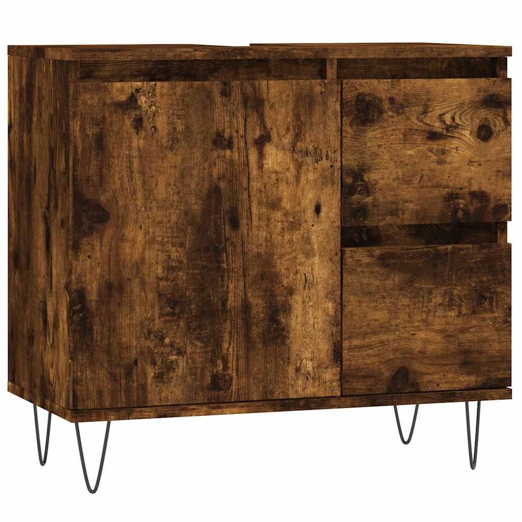 vidaXL Armario de baño madera contrachapada 65x33x60 cm en color Roble Sonoma/Madera antigua/Blanco y más | almacenamiento funcional diseño moderno para baño dormitorio sala