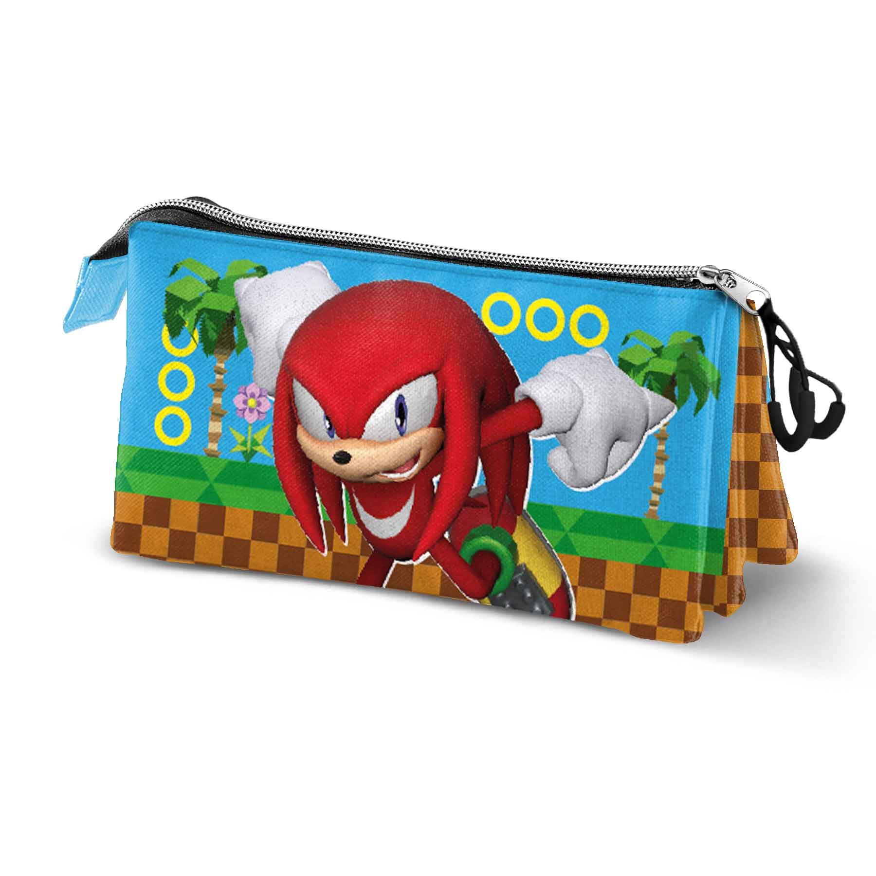 Sonic The Hedgehog - SEGA Knuckles Run Triple Pencil Case, Multicolour