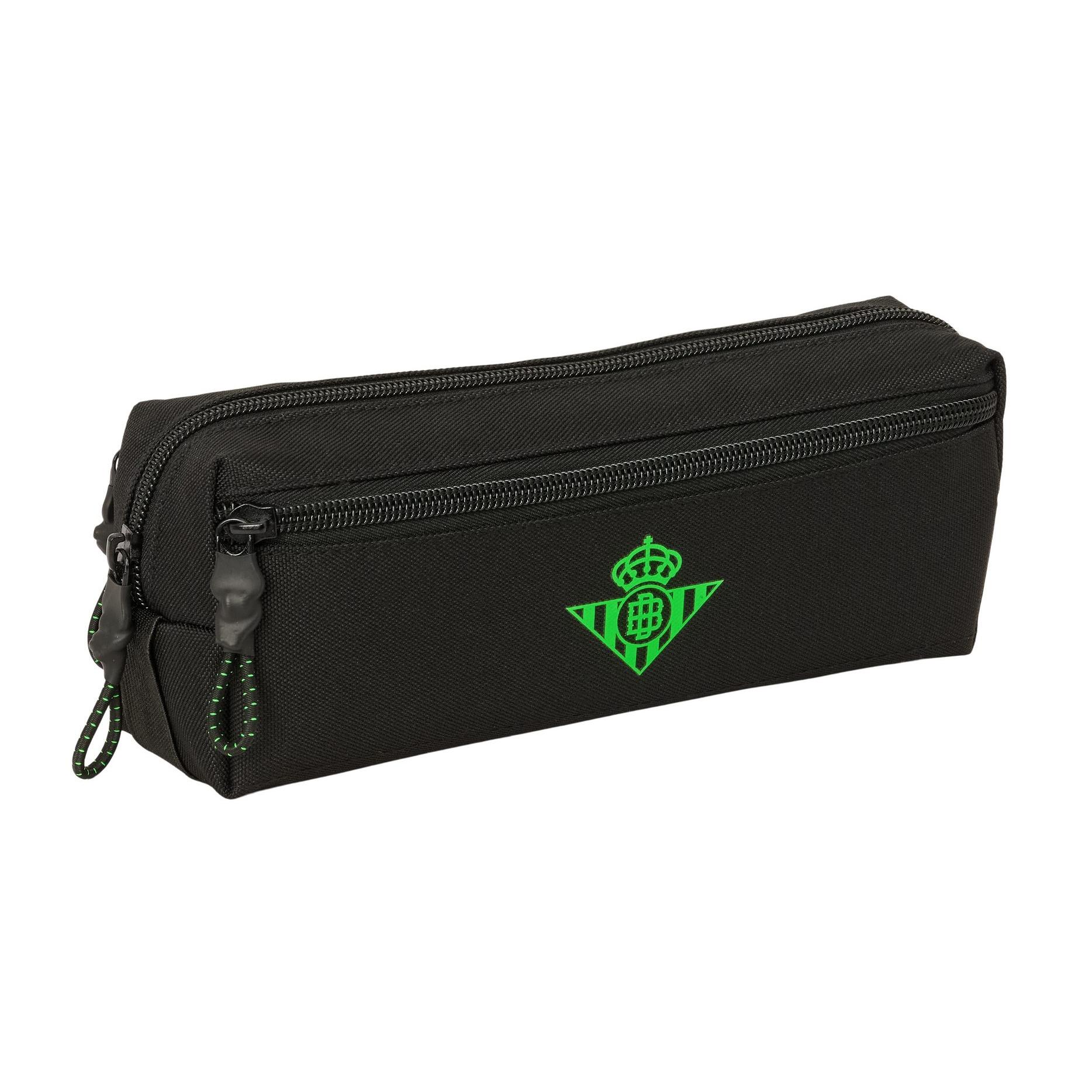 SAFTA | Portatodo Rectangular Grande Real Betis Balompié Resistente al Agua Portatodo Escolar de Gran Capacidad con Cremallera Diagonal, Organizador para Lápices y Bolígrafos, Vuelta al Cole