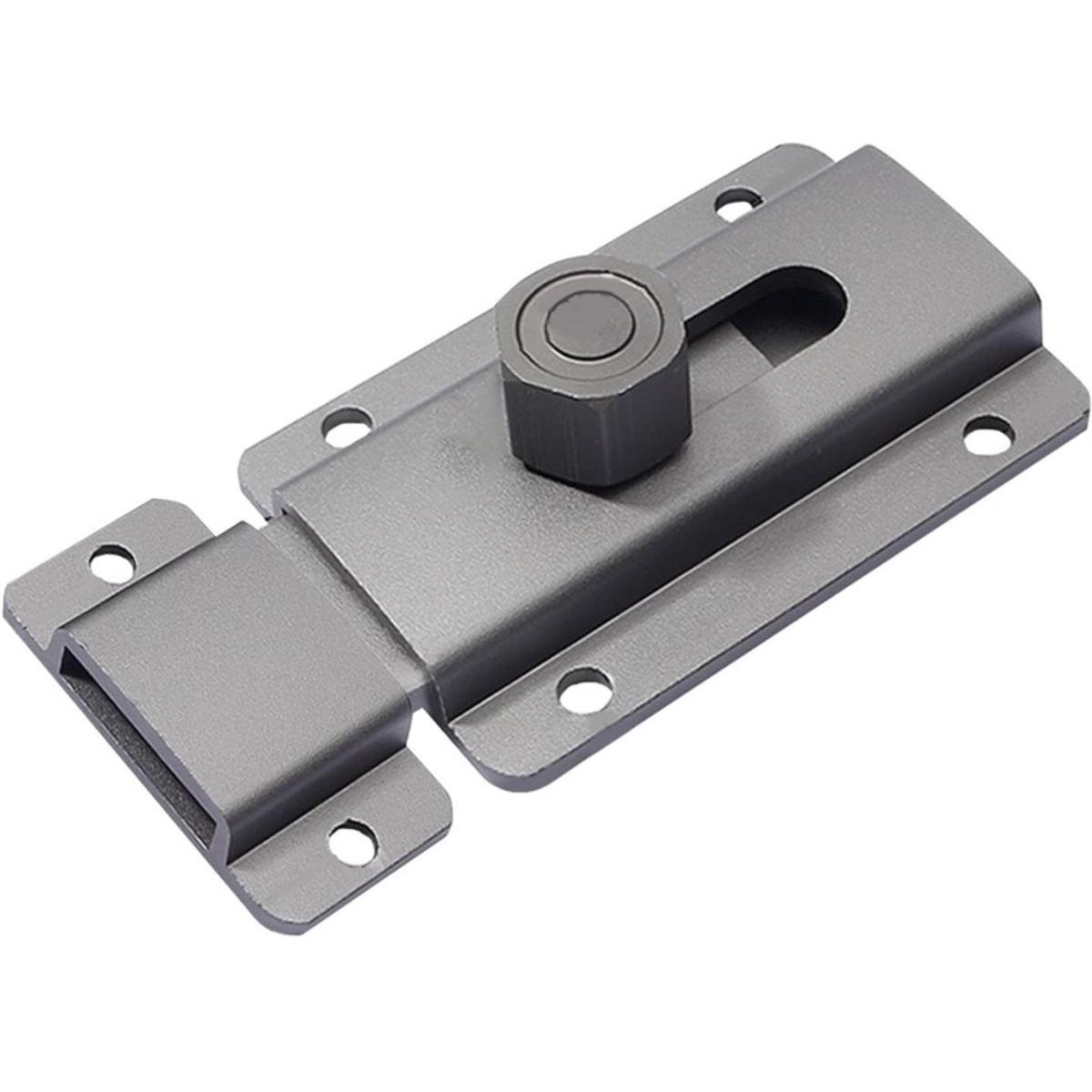 1 unidad - Cerradura para puerta corredera - Cerradura de aluminio para puerta corredera tipo granero - Cerrojo para puerta corredera - Cerradura multifuncional para puerta corredera (gris, 120 mm)