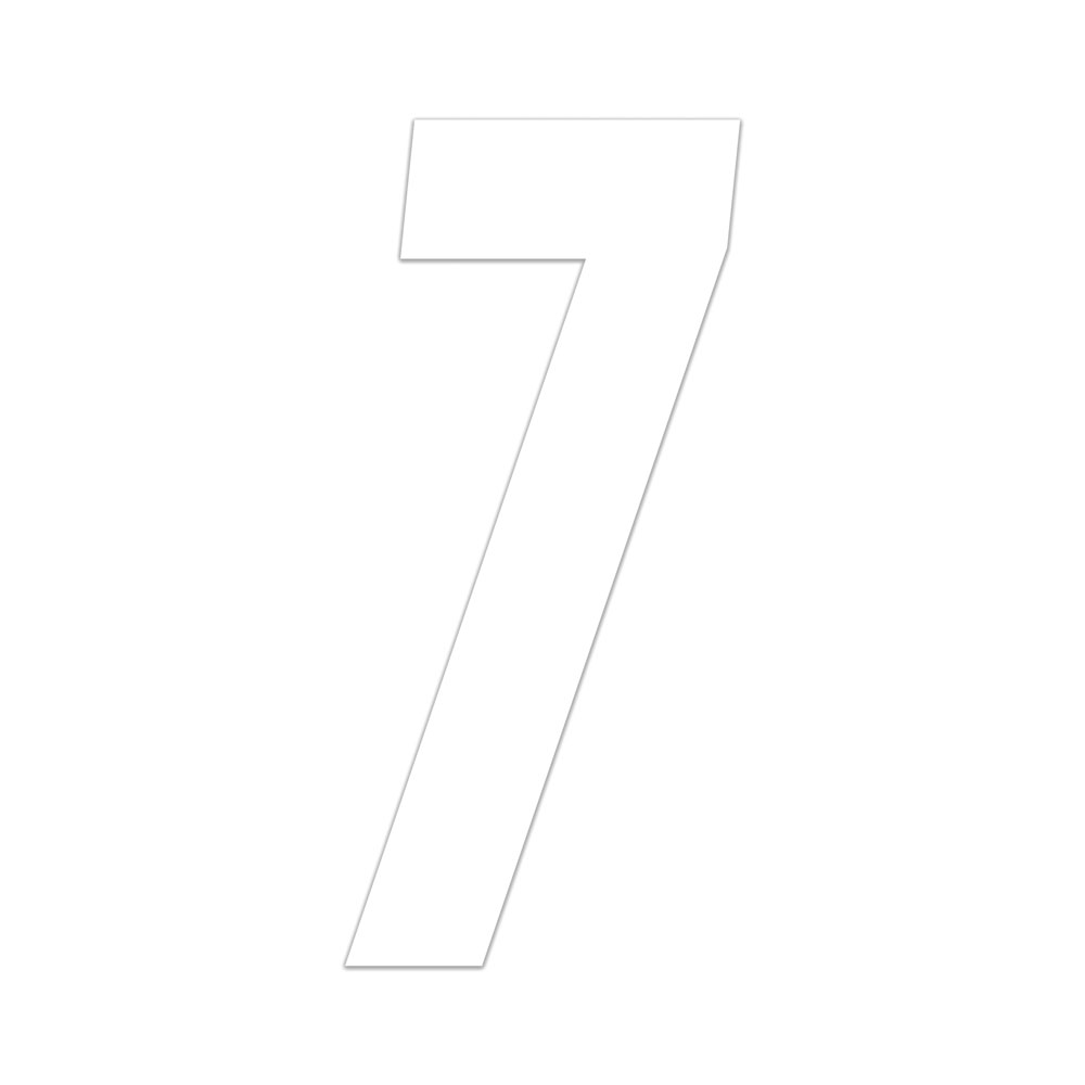 Race Number Pegatina para Moto Cross "7", Blanco 21 cm