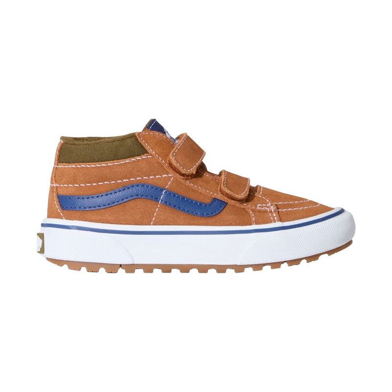 Zapatillas Marrones Vans Sk8-Mid Kids con Cierre de Velcro y Ajuste Seguro